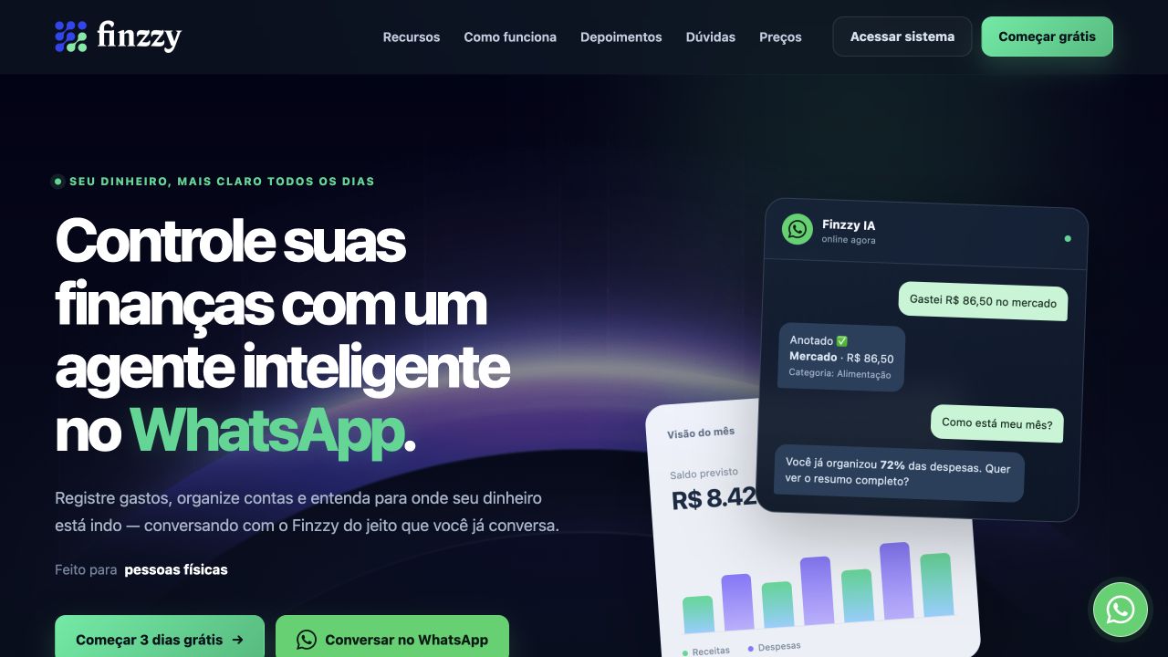 Captura do projeto Finzzy